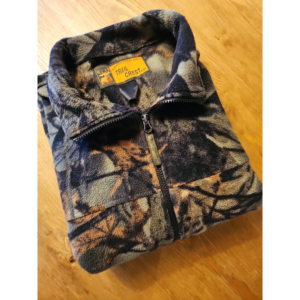 Men's TRAIL CREST Highland Timber fleece full zip LS camo jacket XL